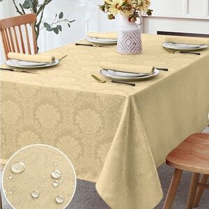 Romanstile Spring Jacquard Polyester rectangle Tablecloth - 52”X70” vienna-beige